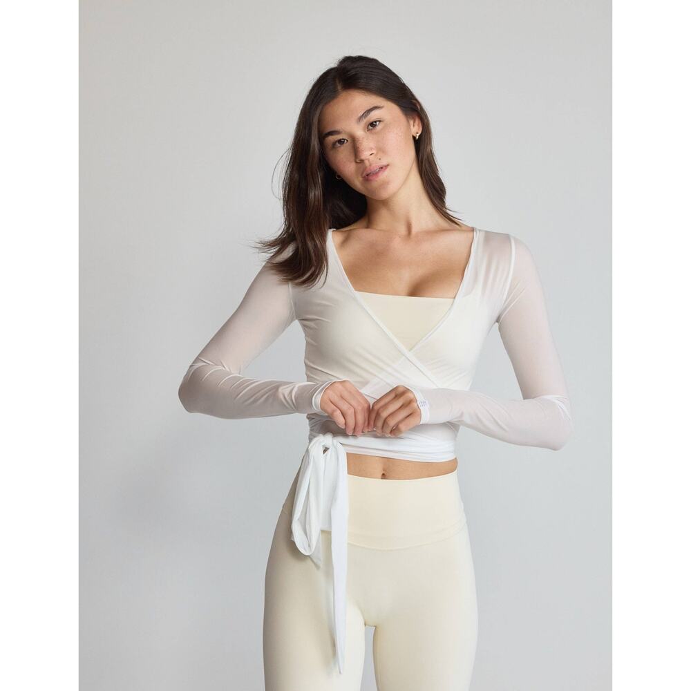 NWT white Lucky Honey The Ballet Mesh Wrap - Small - Picture 2 of 4